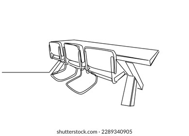 business modern office desk chair concept nobody line art