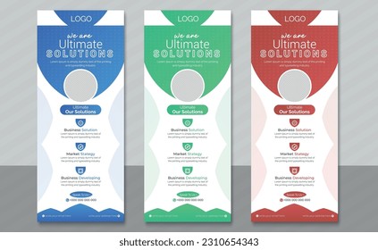 Business and Modern Roll Up Banner Design Template.Marketing Email Signature Design Template.