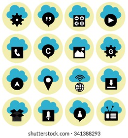 Business and modern technology vector icon set 