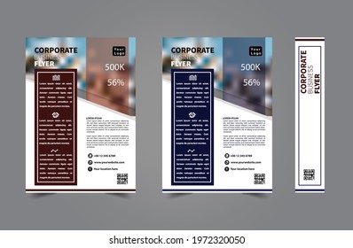 Business modern vector flyer design eps. Company brochure, annual report design templates. Magazine infographic poster, Corporate Presentation flyer design layout. Free size front page and back page.