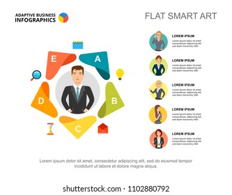 Business modules slide template. Business data. Graph, chart, design. Creative concept for infographic, report. Can be used for topics like planning, marketing or tasks