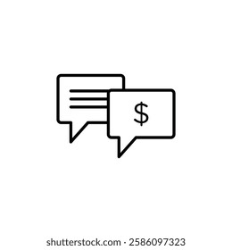 business money chat icon Flat fill set collection