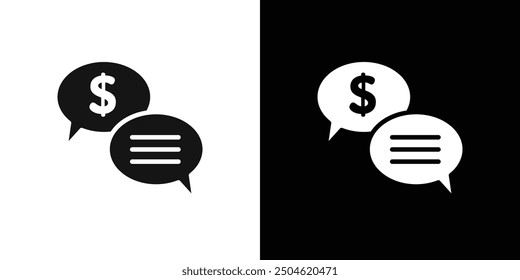 Business Geld Chat Symbol Symbol Marke in gefüllten Stil