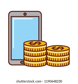 business money coins currency smartphone