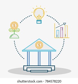 business money economy flat icons