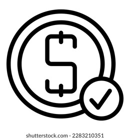 Business money icon outline vector. Credit finance. Approved form