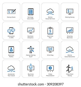 Business & Money Icons Set. Flat Design. Isolated.