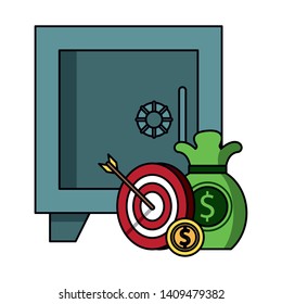 Business money and investment elements with symbols vector illustration graphic design
