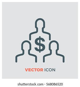 business money line vector icon