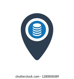 Business Money Location Icon - Vector