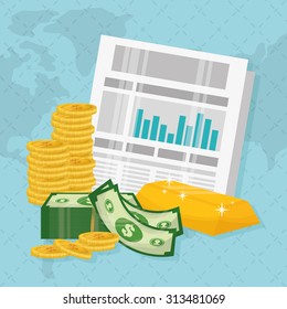 Business, money profits and global economy, vector illustration