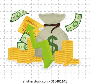 Business, money profits and global economy, vector illustration