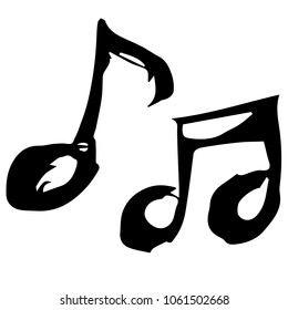 Business Money Technology Flat Icon, Sign, Symbol, Object, People, Abstract Creative Art. Hand Drawn Music Note Sound. Graphic Design Template, Element, Vector Illustration
