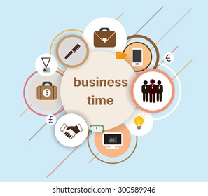 business and money vector theme. Flat design vector illustration