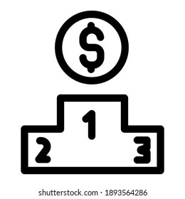 Business. Money - business, website related single icon on white background, thin line, outline - EPS Vector