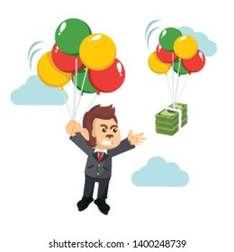 business monkey chasing money in sky