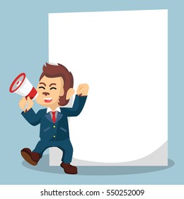 business monkey with giant paper