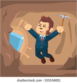 business monkey happy find giant diamond