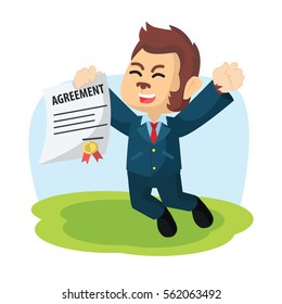 business monkey jump and holding agreement paper