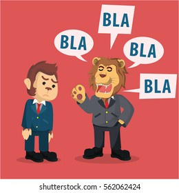 business monkey lectured by his boss