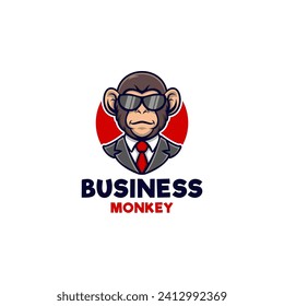 Logotipo de mono de negocios, este logo es adecuado como un logo de la industria creativa que se centra en las habilidades de una persona