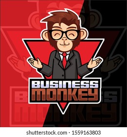 business monkey mascot esport logo design