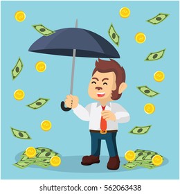 business monkey with money rain