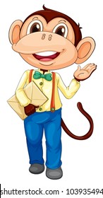 Business monkey on a white background