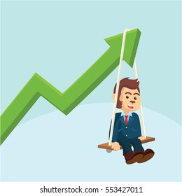 business monkey rising up with graphic