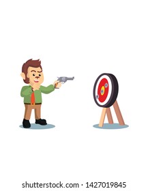business monkey shoot right at the target