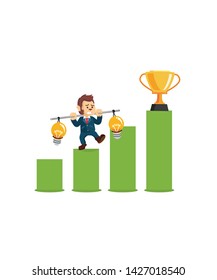 business monkey trying to climb diagram