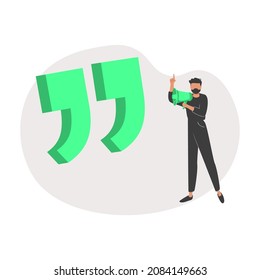 Business motivation speech, pep talk abstract vector concept. symbol of quote, message, announcement. Minimal eps10 illustration.