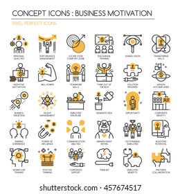 Business motivation, Thin Line and Pixel Perfect Icons