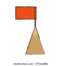 business mountain flag icon, vector illustration design