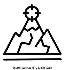 Business mountain target icon outline vector. Team office. Idea strategy