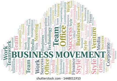 Business Movement word cloud. Collage made with text only.