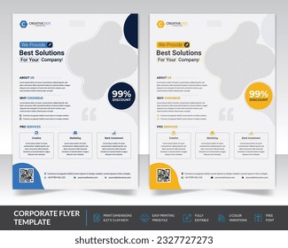 Business multi color flyer template design