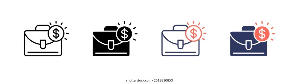 Business Multi Style Icon Set Vector