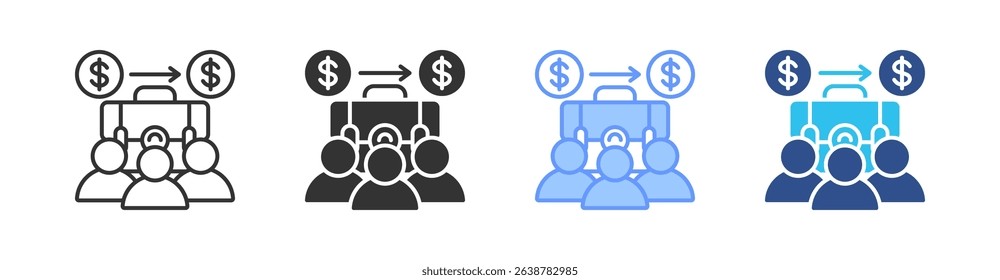 Business Multi Style Icon Set Vector