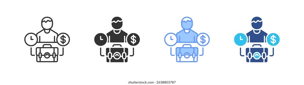 Business Multi Style Icon Set Vector