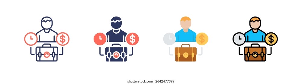 Vetor de Conjunto de Ícones de Estilo Múltiplo Comercial