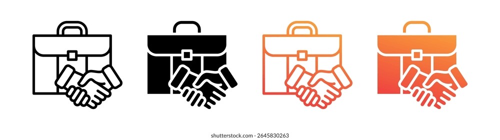 Vector de conjunto de iconos de estilo múltiple de negocios