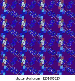Business multicolor seamless pattern badge with ribbon.