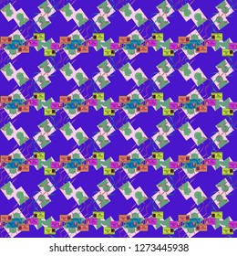 Business multicolor seamless pattern badge with tape.