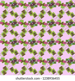 Business multicolored seamless pattern badge with ribbon.