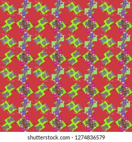 Business multicolored seamless pattern badge with ribbon.
