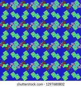 Business multicolored seamless pattern badge with tape.