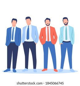 Business multinational team vector illustration. flat design style