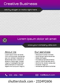Business multipurpose flyer template - purple and grey