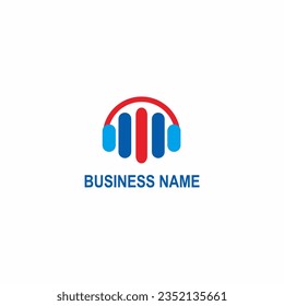 Imagen vectorial del logotipo del ecualizador de música empresarial
